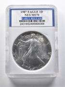 MS70 1987 American Silver Eagle ER NES