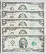 (5) Superb Crisp 2013 $2 Star Notes New York-Consecutive!