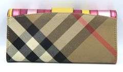 Burberry Halton Pop Element Bright Pink and Check Wallet