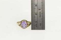 10K Yellow Gold Amethyst Vintage February Birthstone Ring