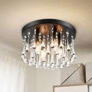 Modern 4 Light Droplet Hanging Chandelier