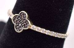 Amazing 14K Yellow Gold Garnet and Diamond Ring