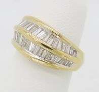 18k Yellow Gold Diamond Wave Ring