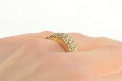 14K Yellow Gold 1.50 Ctw Wavy Diamond Strip Channel Band Ring