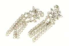 Platinum 1.25 Ctw 1950's Diamond Fringe Tassel Dangle Earrings