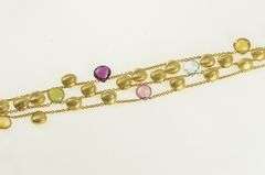 18K Yellow Gold Marco Bicego Mixed Stone & Tear Drop Bracelet