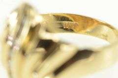 14K Yellow Gold 0.15 Ctw Diamond Wavy Grooved Statement Ring
