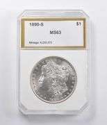 MS63 1890-S Morgan Silver Dollar PCI