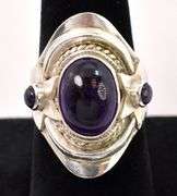Sterling Silver Star Amethyst Ring