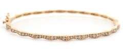 New 0.59ctw Diamond Wavy Bangle Bracelet in 14K