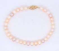 Set of Fresh Water Pearl Necklace, Bracelet and Stud Earrings