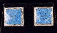 Sterling Silver Turquoise Inlay Stud Earrings