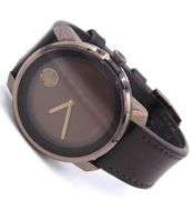 Movado Bold 42mm Brown Dial and Brown Leather Band Quartz Watch