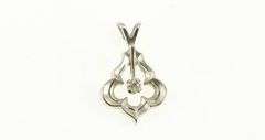 Sterling Silver Diamond Retro Ornate Damask Charm/Pendant