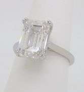 Certified 4.59CT Emerald Cut Diamond Solitaire Ring
