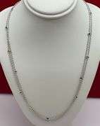BRAND NEW 18K WHITE GOLD STATION NECKLACE