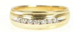 14K Yellow Gold 0.21 Ctw Diamond Channel Classic Wedding Ring