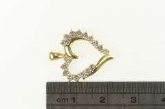 10K Yellow Gold 0.50 Ctw Diamond Curvy Heart Love Symbol Pendant