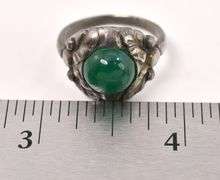 Sterling Silver Green Gemstone Ring