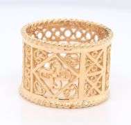 Fabulous 18kt Yellow Gold Wide Filagree Band
