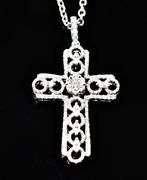 Sparkling High-Fashion Diamond Cross with Necklace