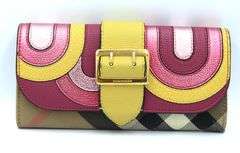 Burberry Halton Pop Element Bright Pink and Check Wallet