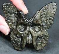 Scary 285ct Obsidian Skull Butterfly Carving