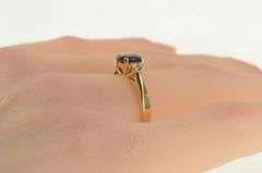 14K Yellow Gold 0.90 Ctw Natural Sapphire Diamond Engagement Ring