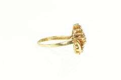 14K Yellow Gold 0.40 Ctw Diamond Zig Zag Cluster Bypass Ring