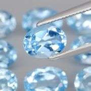 Matched! 9 piece 8.46ct full fire swiss blue Topaz set