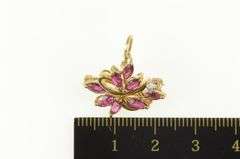 14K Yellow Gold Marquise Pink Tourmaline Diamond Accent Pendant/Pin