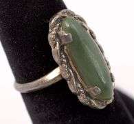 Sterling Silver Green Gemstone Ring