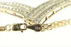 10K Yellow Gold 1.25 Ctw Baguette & Round Diamond Chevron Necklace