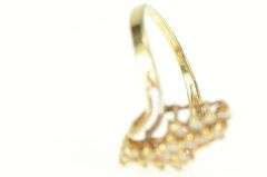 14K Yellow Gold 0.40 Ctw Diamond Zig Zag Cluster Bypass Ring