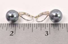 Sterling Silver Black Pearl Dangle Earrings
