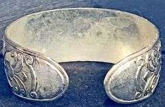 Huge 32.9 Gram Vintage Scrolling Silver Cuff Bangle Bracelet