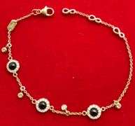 BRAND NEW 14K YELLOW GOLD DIAMOND AND ONYX BRACELET