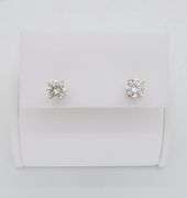 Classic Diamond Stud Earrings in 14k White Gold