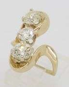 Three Stone Diamond Ring in a Free Form Design