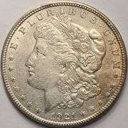 1921 Morgan Silver Dollar With Hairlines