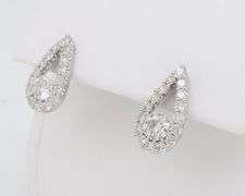 Tear-Drop Shaped 1.00CTW Diamond Stud Earrings