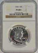 Outstanding 1955 Gem Proof Franklin Half Dollar. NGC PF68*