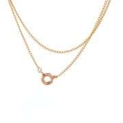 18K Yellow Gold 1.1mm Cable Chain Vintage Simple Link Necklace