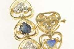 10K Yellow Gold 3.90 Ctw Heart Natural Sapphire Diamond Bracelet
