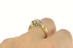 14K Yellow Gold 0.86 Ctw Diamond Topaz Citrine Engagement Ring