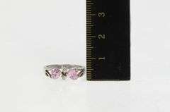 Sterling Silver Heart Pink CZ Love Symbol Promise Ring