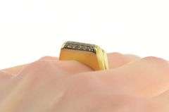 14K Yellow Gold 0.37 Ctw 1950's Diamond Tiered Geometric Ring