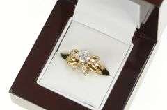 14K Yellow Gold 1.09 Ctw Diamond Bow Engagement Bridal Set Ring