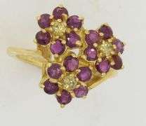 Such Pizzaz Flower Ruby & Diamond Ring, 14K