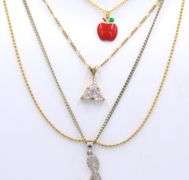Group Lot of 4 Vintage 925 Sterling Silver Necklaces